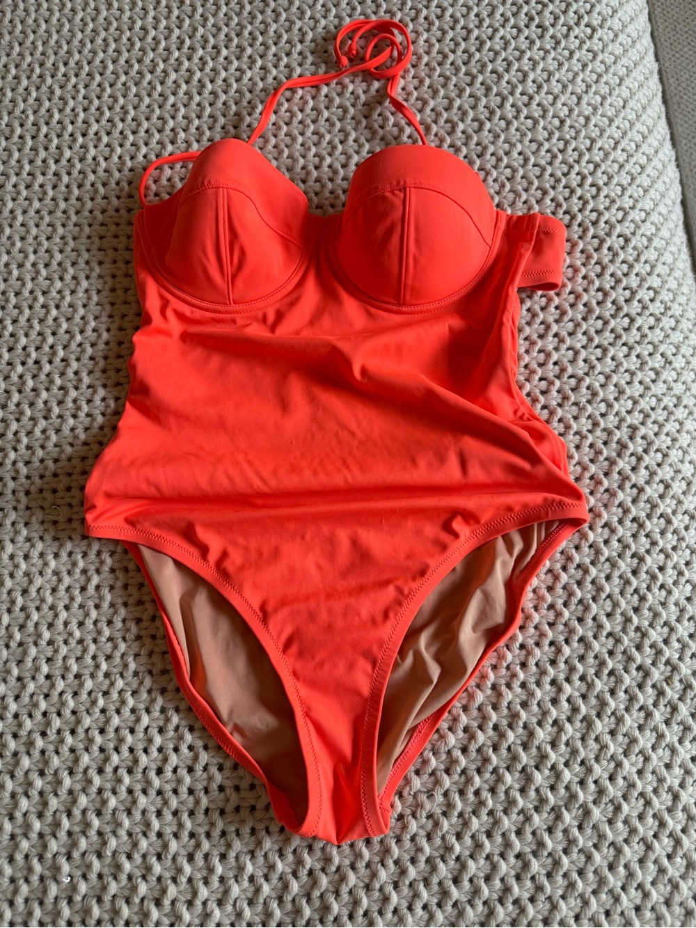 J. Crew Women's One-Piece Swimsuit in Bright coral size 8